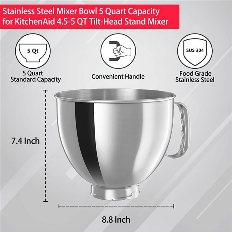 Kitchenaid Mixer Artisan 5Qt - A21T – miska ze stali nierdzewnej