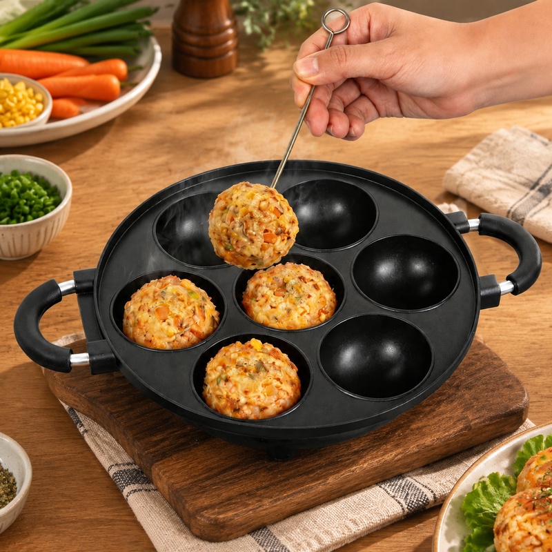 Forma aluminiowa z 7 wgłębieni – Egg Waffle Pan recenzja i cena